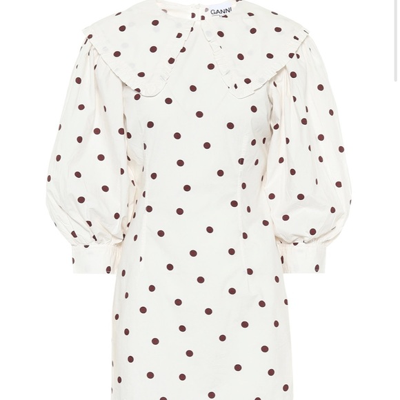 GANNI Polka-dot cotton-poplin dress NWT - Picture 5 of 11